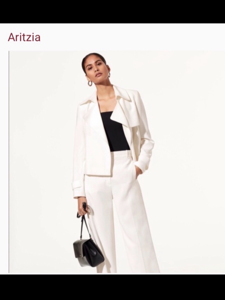 New Aritzia Babaton Kano Cropped Drapey Trench Coat Jacket. Medium. White